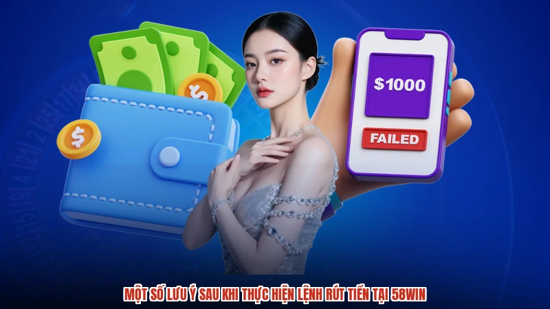 Một số lưu ý sau khi thực hiện lệnh rút tiền tại 58WIN